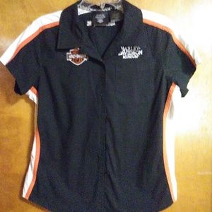 Harley-Davidson Museum Black button down camp shir